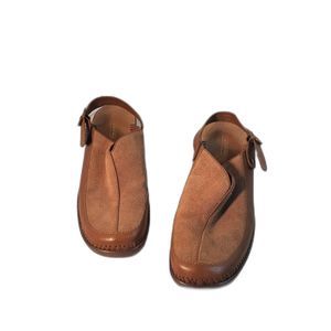Easy Spirit Slipon shoes 9.5 M Suede and leather uppers 2.25" heel Tan